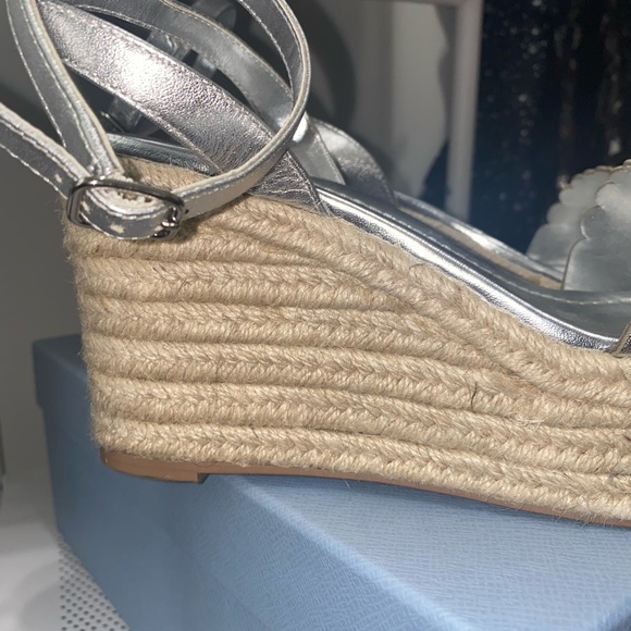 Kate Spade Silver Sandals Wedges - Picture 5 of 6